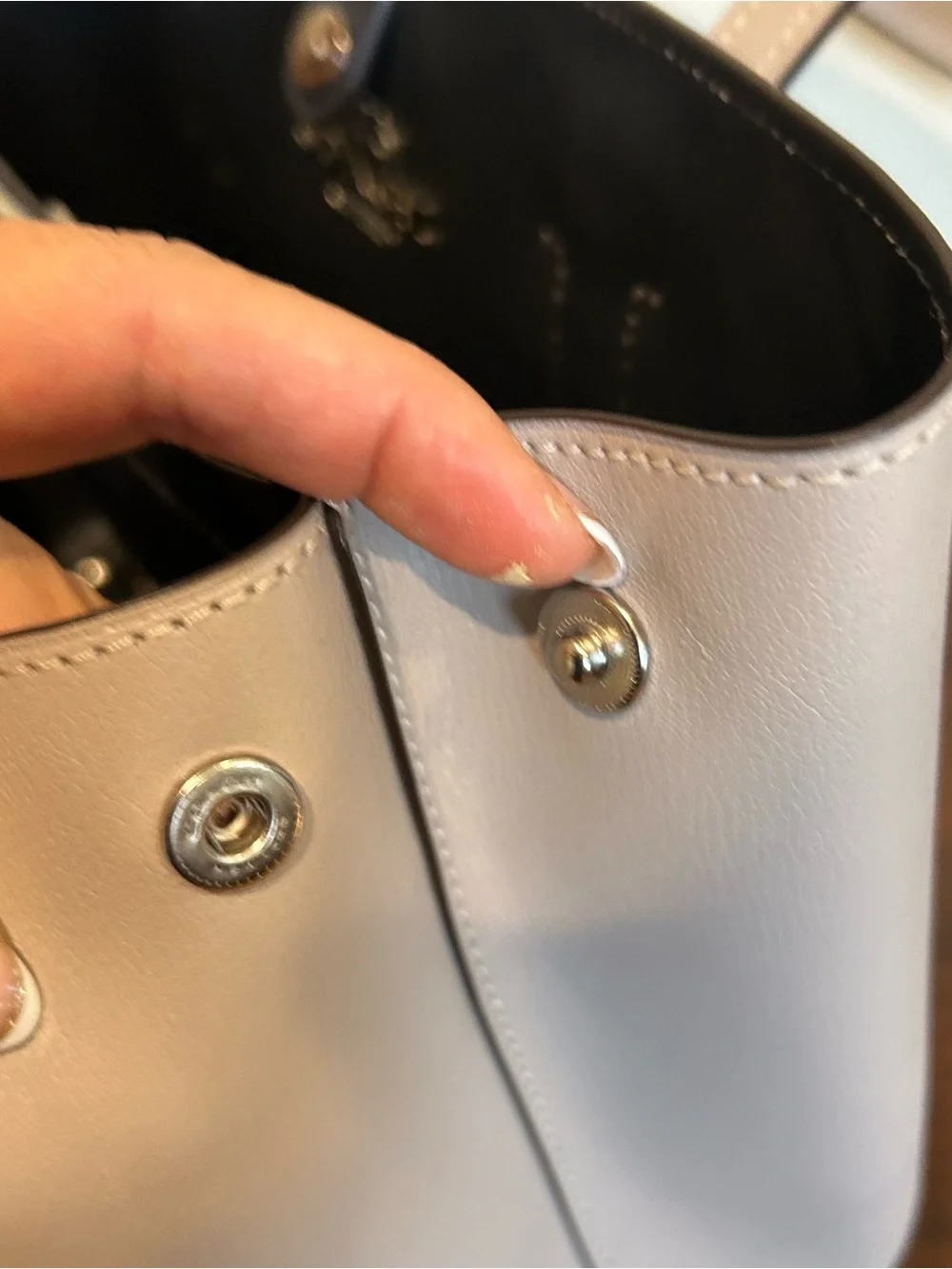 Coach Pebble Leather Tote in Light Beige